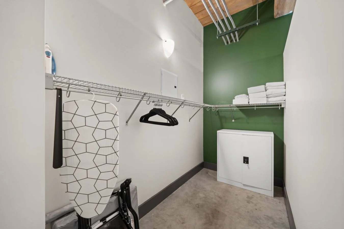 Ample closet space for storing clothing and luggage. Extra towels and bedding available.