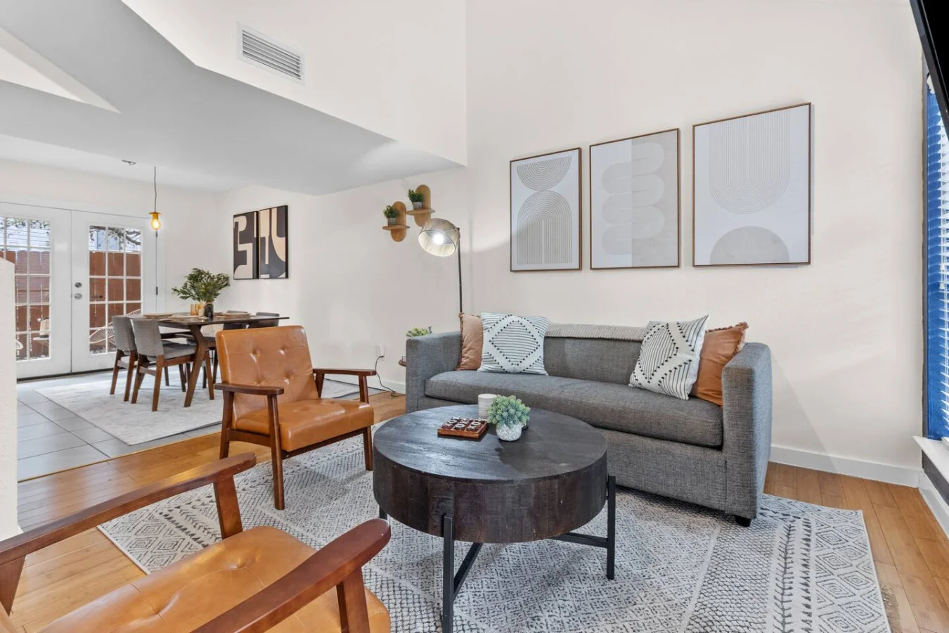 Open-concept lounge perfect for relaxing or movie nights