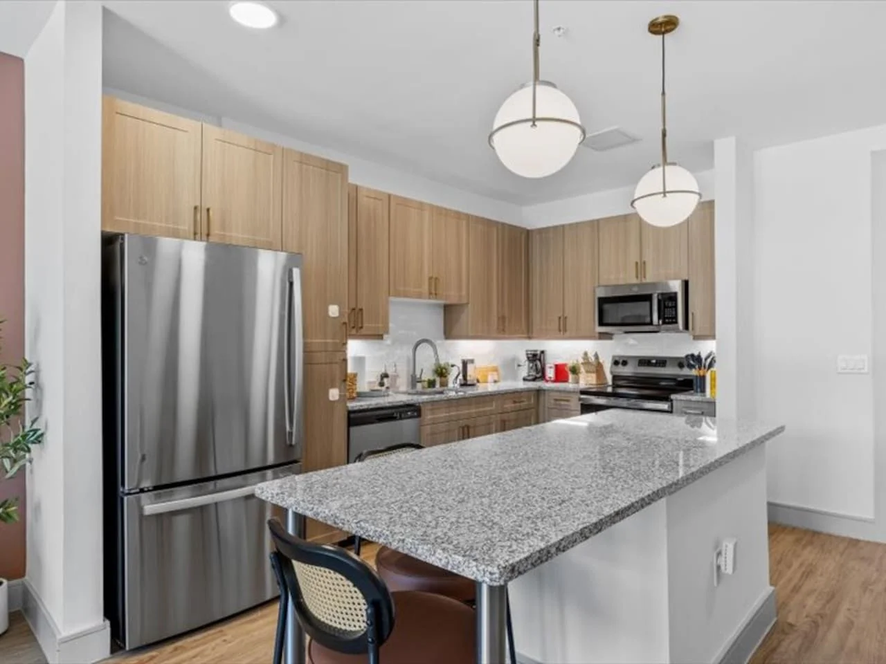 As you step into the kitchen, the clean lines and functional design make you eager to start cooking your favorite dishes.