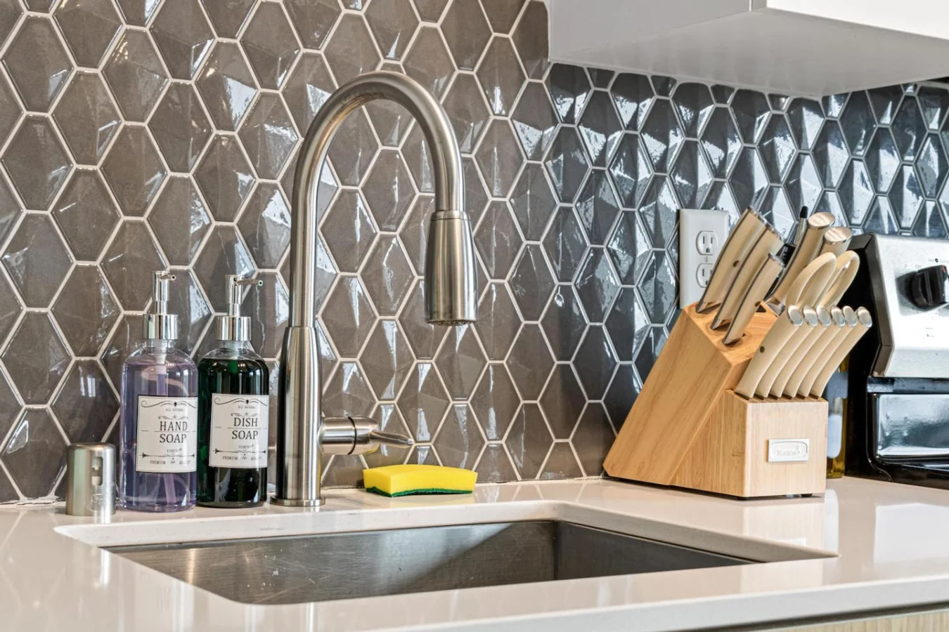 Fully equipped kitchen with all the tools you need for a perfect culinary experience. Enjoy the convenience of having everything at your fingertips!