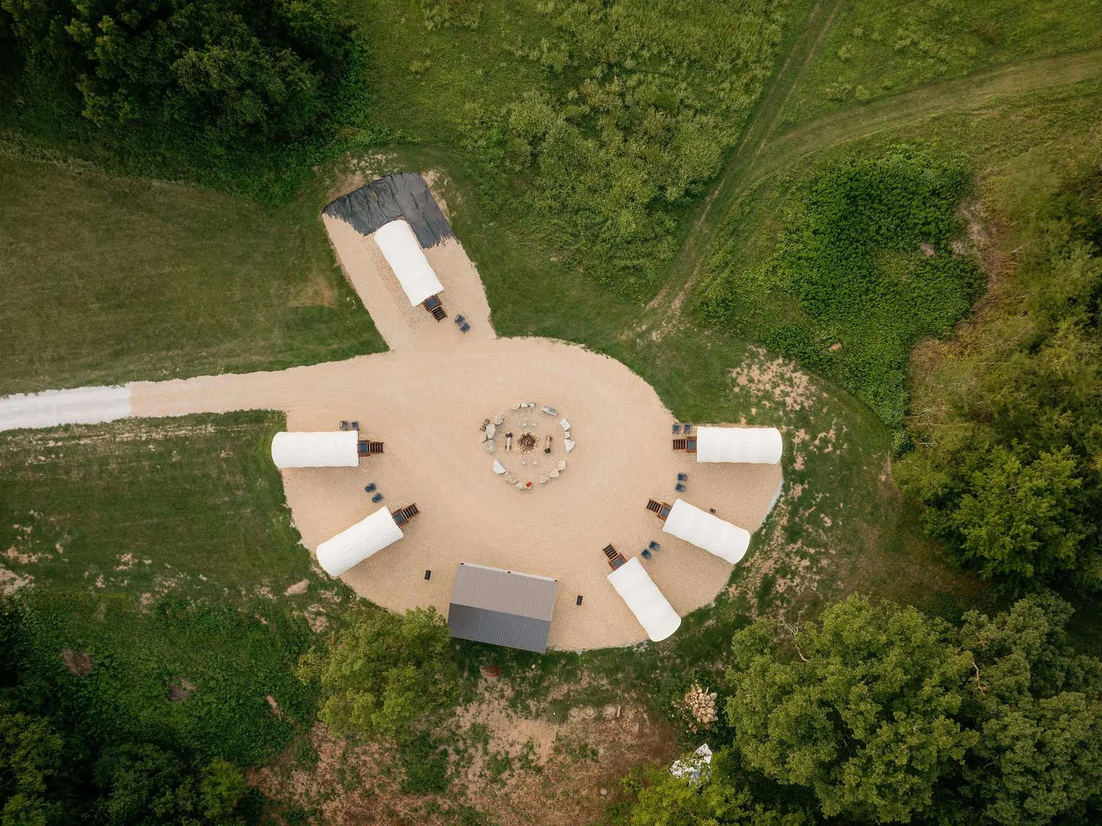 Ariel view of Conestoga Wagons