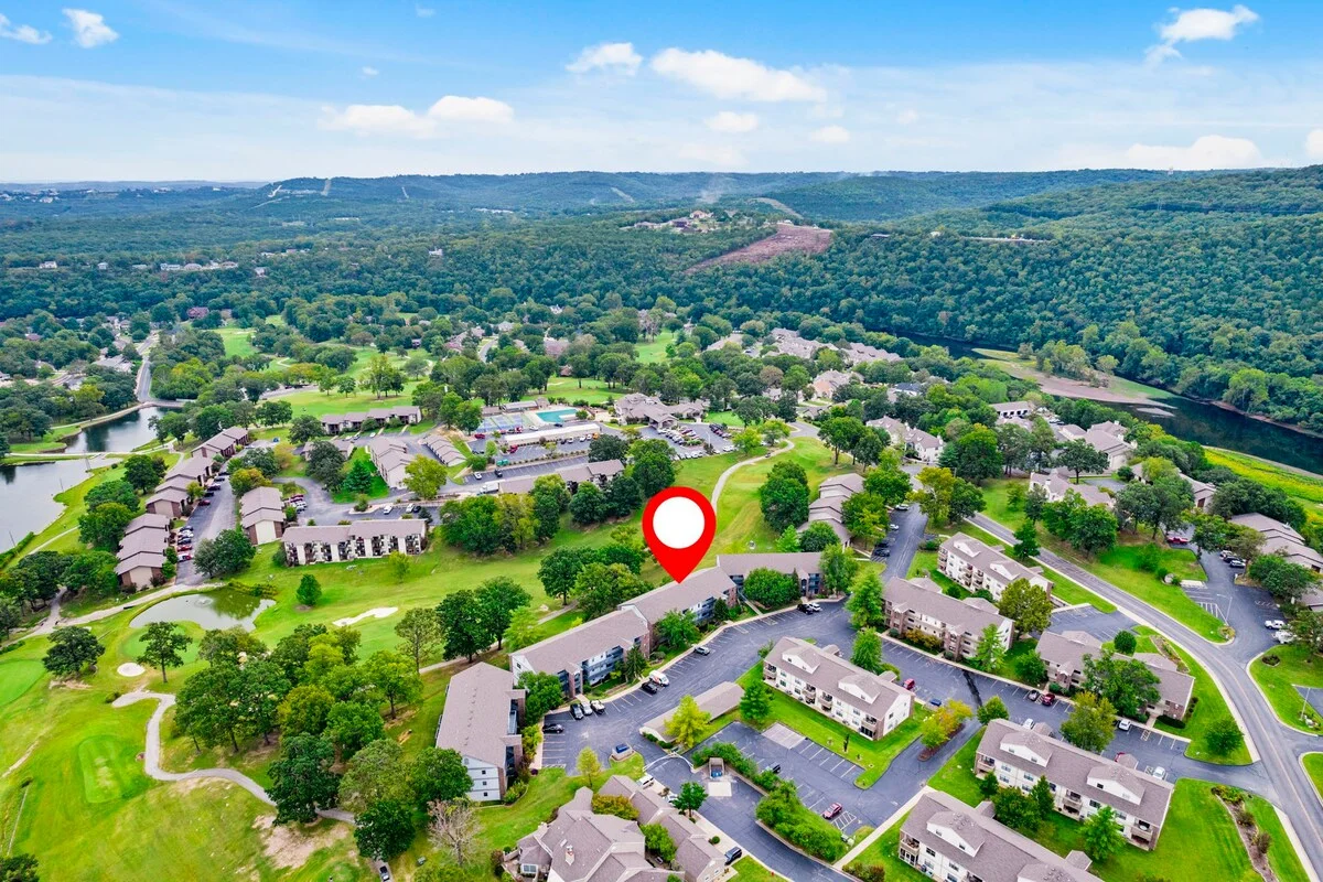 Ariel view with location of condo