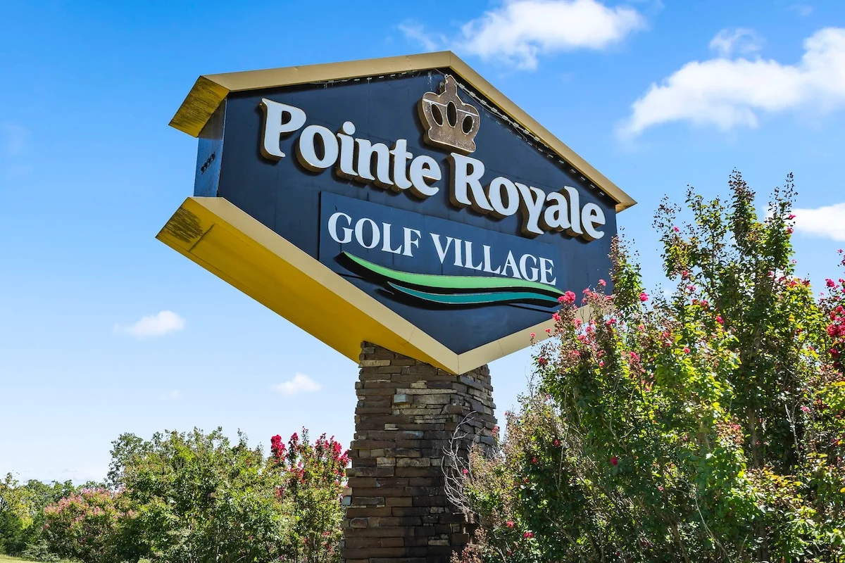 Entrance to Pointe Royal Resort off Highway 165.