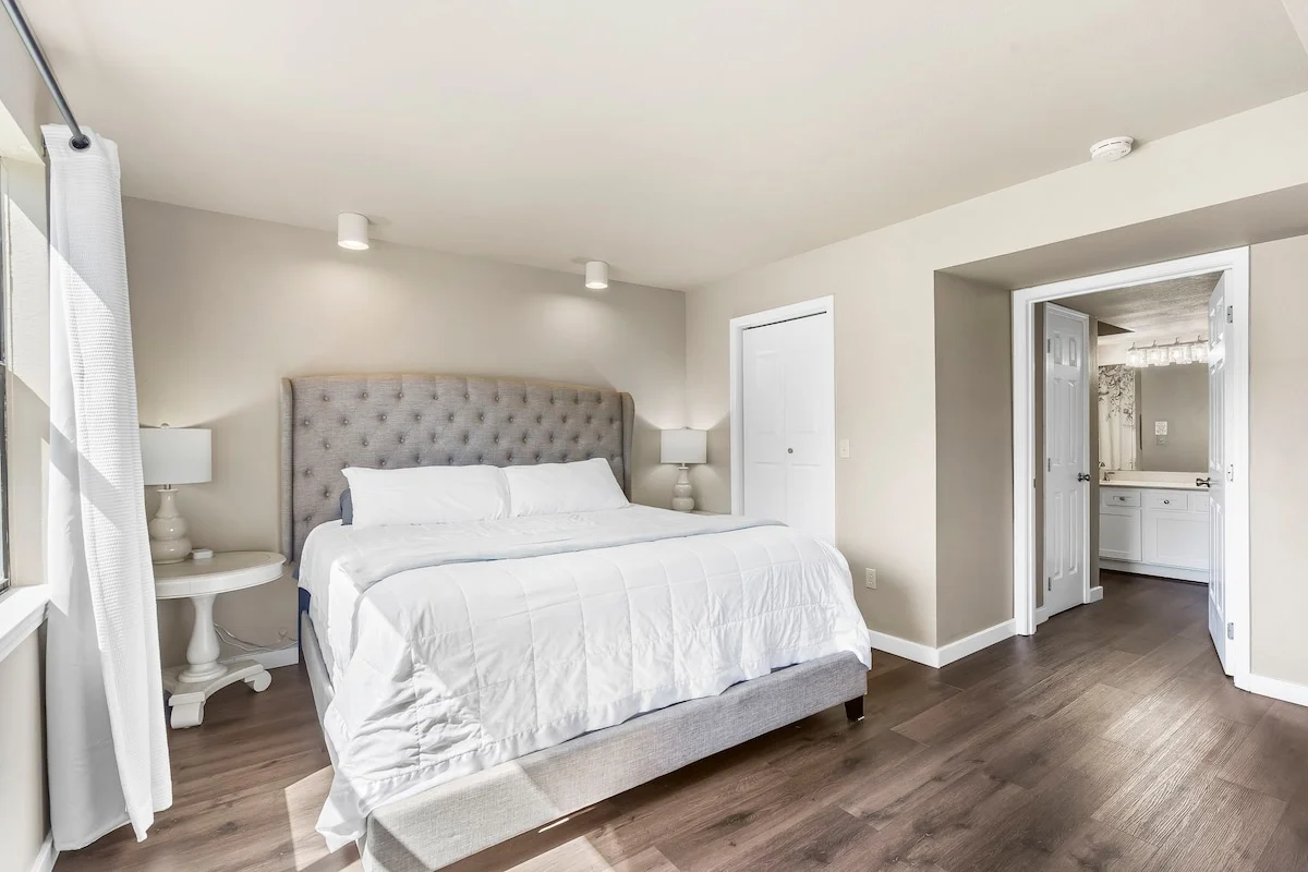 View in the master bedroom from the private door to the balcony.