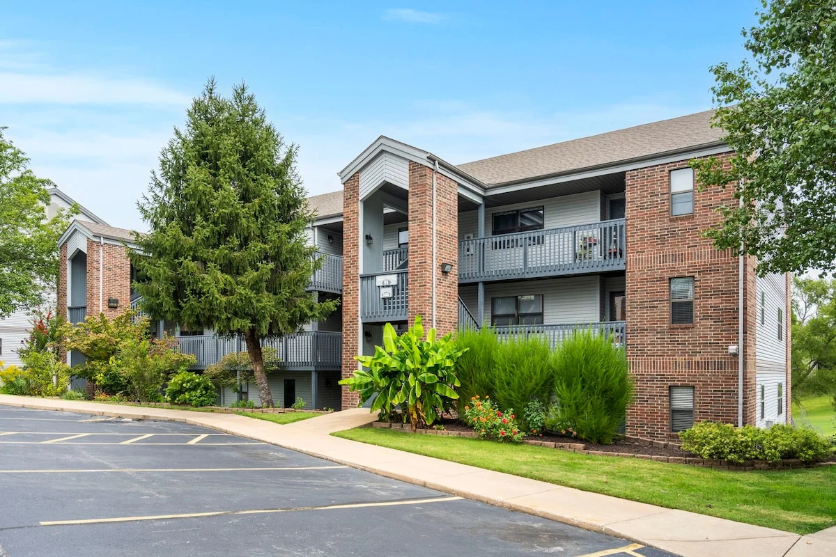 Outside view with parking