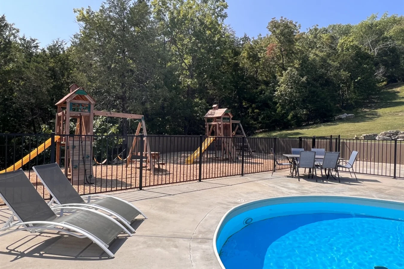 Perfect for younger guests, this smaller community pool is located right next to the playground, making it easy for families to enjoy both during their stay.