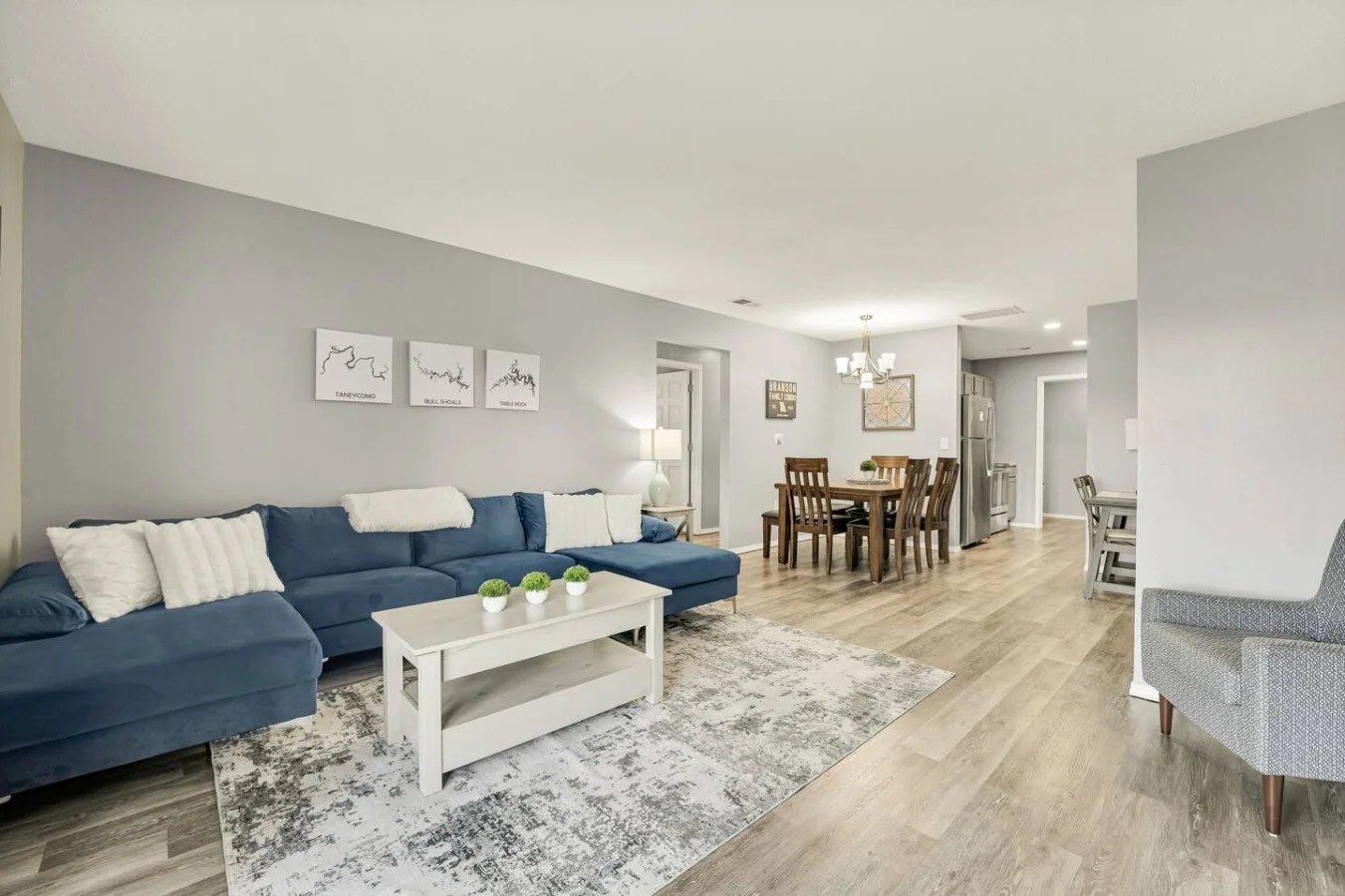 Plush seating and a bright, airy layout make this space perfect for family downtime. Whether sharing coffee or relaxing after adventuring, you’ll love the tranquil, 'away-from-it-all' atmosphere of our quiet community