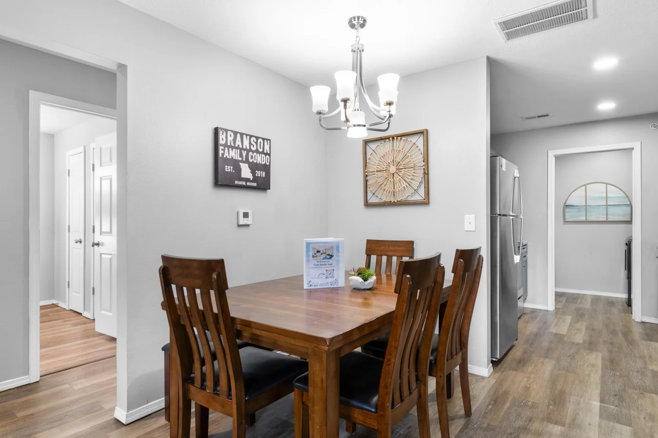 Mornings made easy. ☕️ Start your day in this sun-filled dining area. Whether it's a quick bite or a full spread, this space is the heart of our quiet, family-friendly home-away-from-home