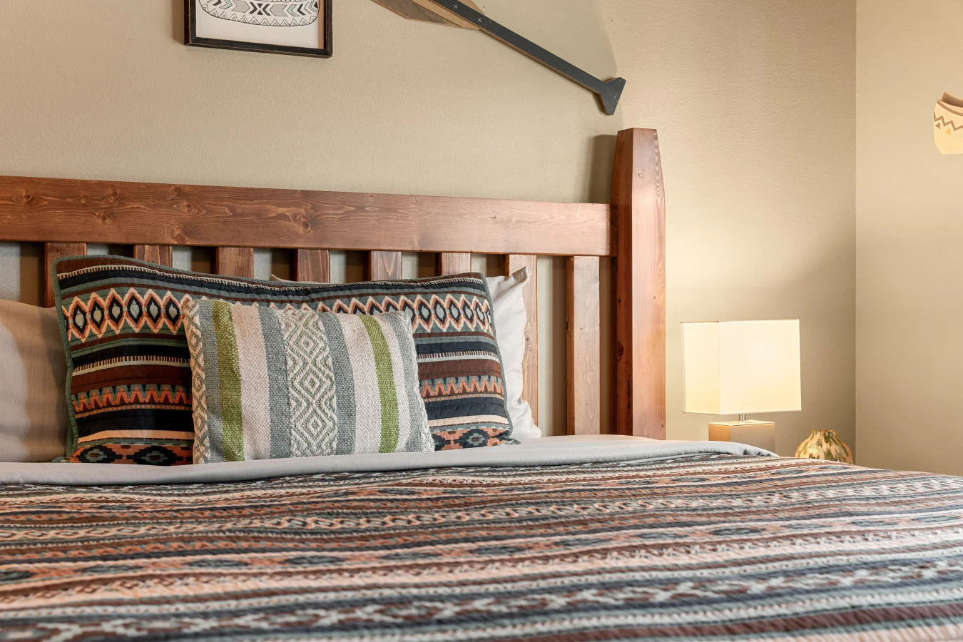 This expansive bedroom features a California King bed, designed to be the ultimate retreat after a full day of lake adventures