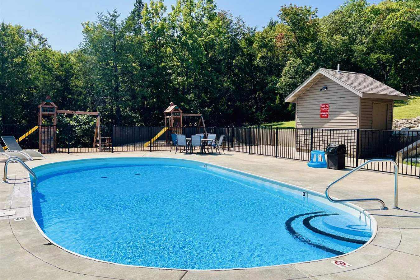 Perfect for younger guests, this smaller community pool is located right next to the playground, making it easy for families to enjoy both during their stay.