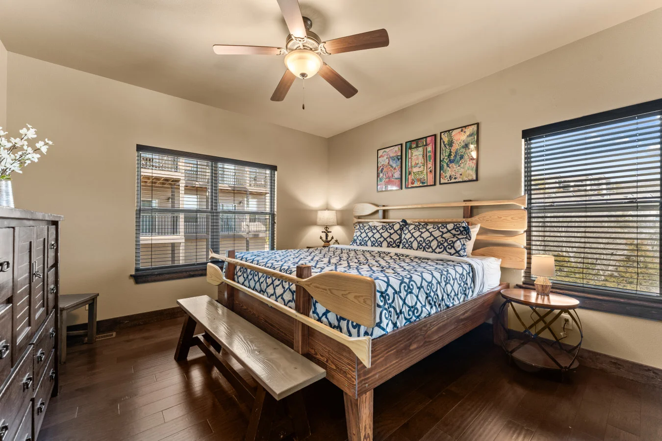 Your private main-floor sanctuary. Relax in a plush King bed with the added perk of exclusive ensuite access. Whether you prefer a quick refresh in the shower or a long soak in the tub, everything you need is just steps away.