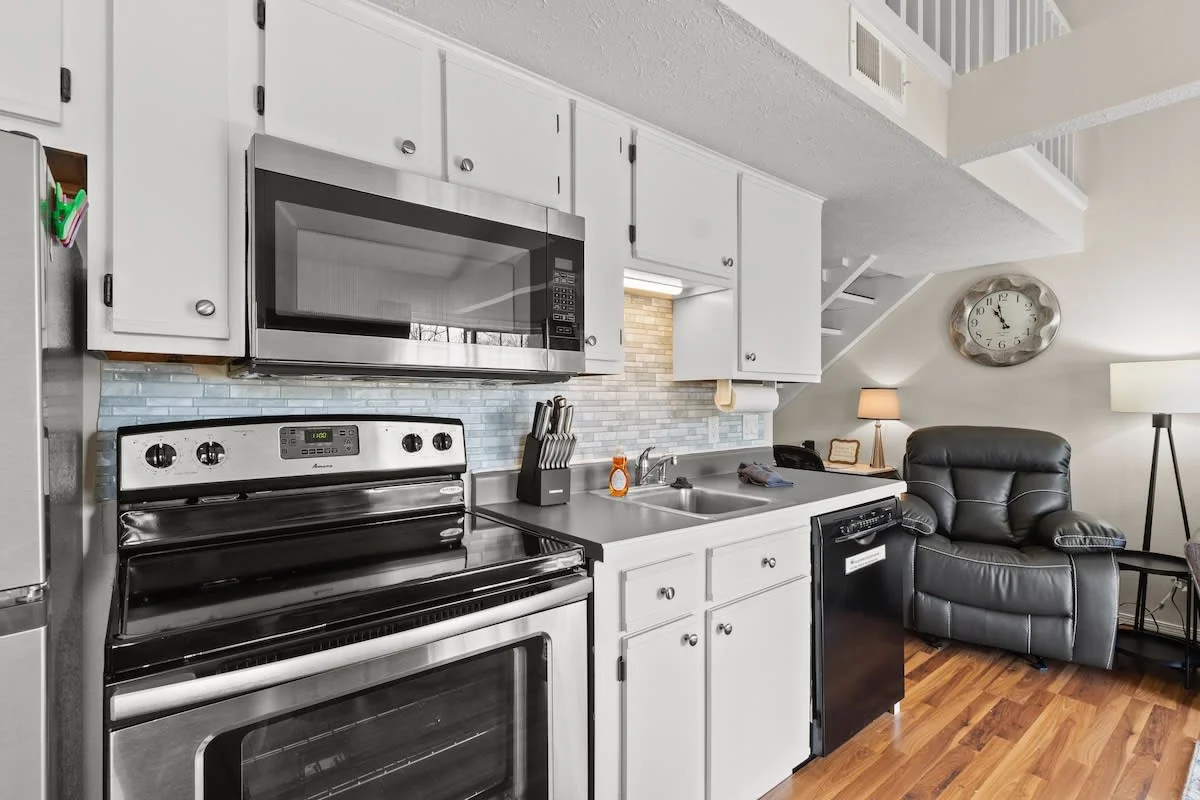 Beautiful kitchen with all of the appliances and kitchen items you will need