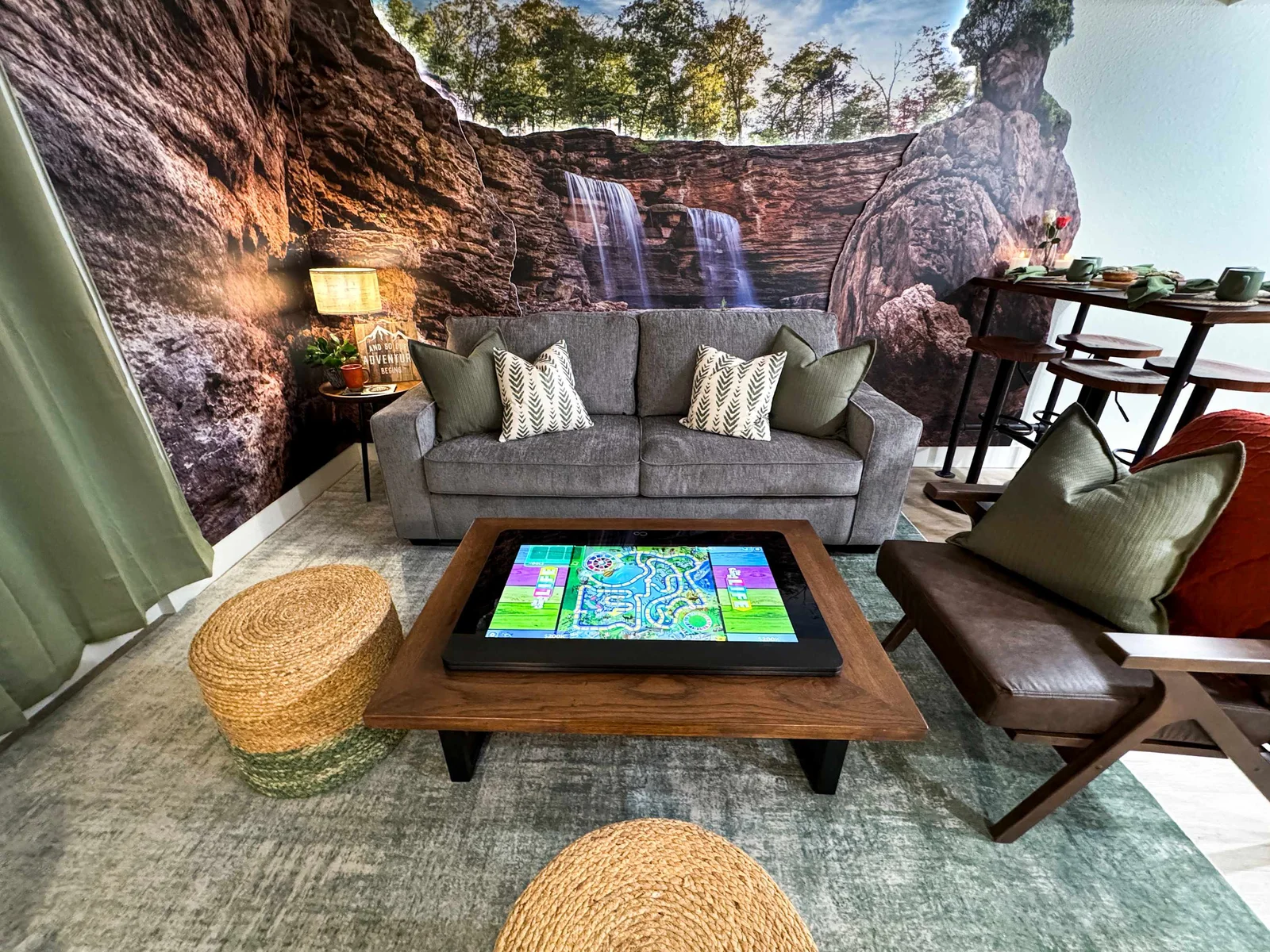 Looking for something fun to do indoors? Remove the top of the coffee table to reveal an Infinity game Table which has numerous electronic game options that you can play with 1 player or multiple players for tons of fun!