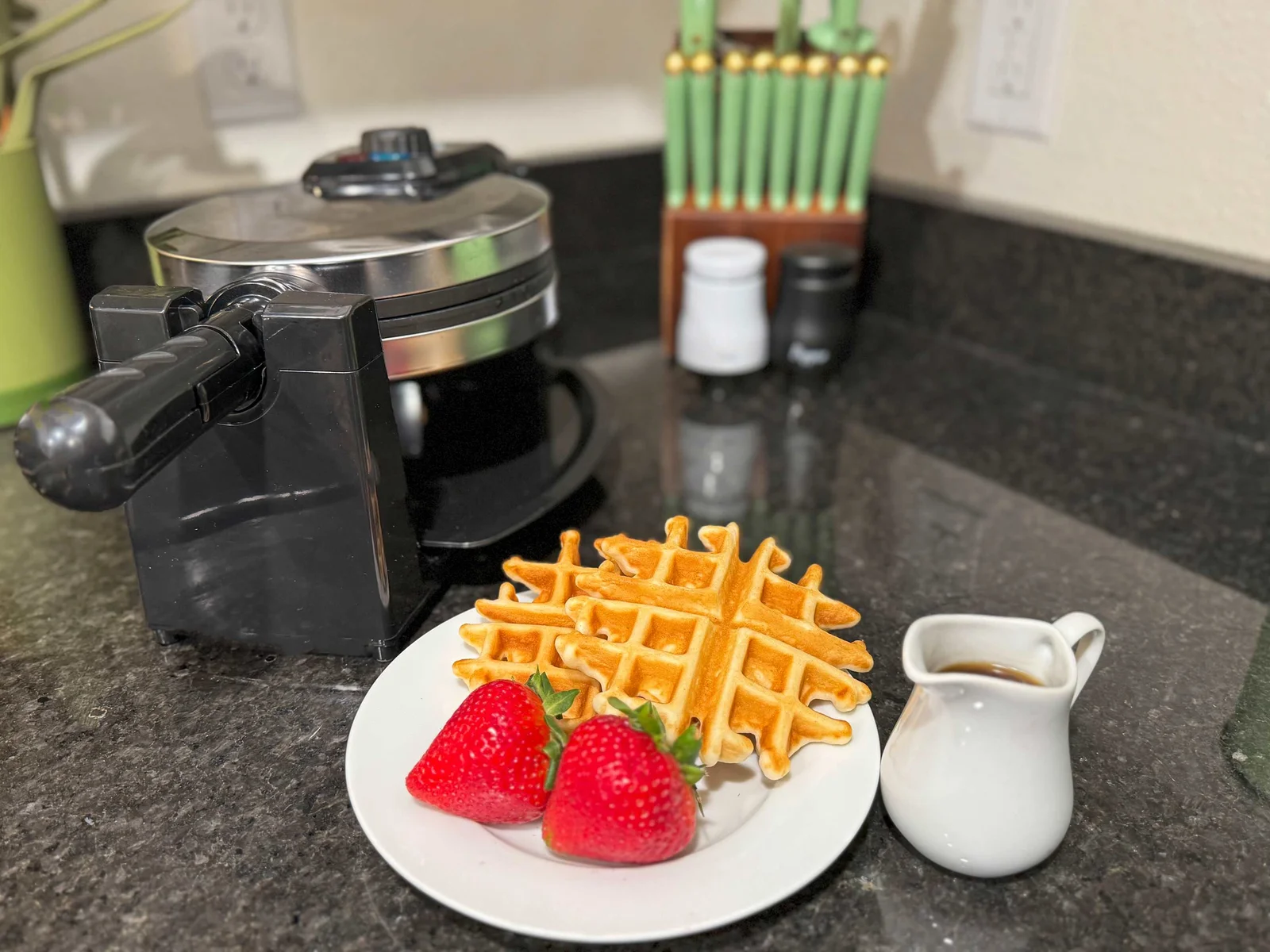 We have everything you need to make breakfast, lunch, and dinner during your stay! Crepe maker, fondu, blender, crock pot, waffle iron, toaster, griddle, Coffee/Keurig.