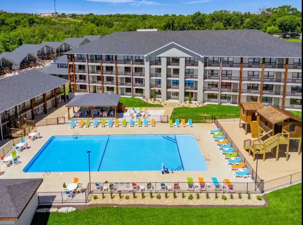 Stunning brand new pool, pavilion, firepit and kids play area