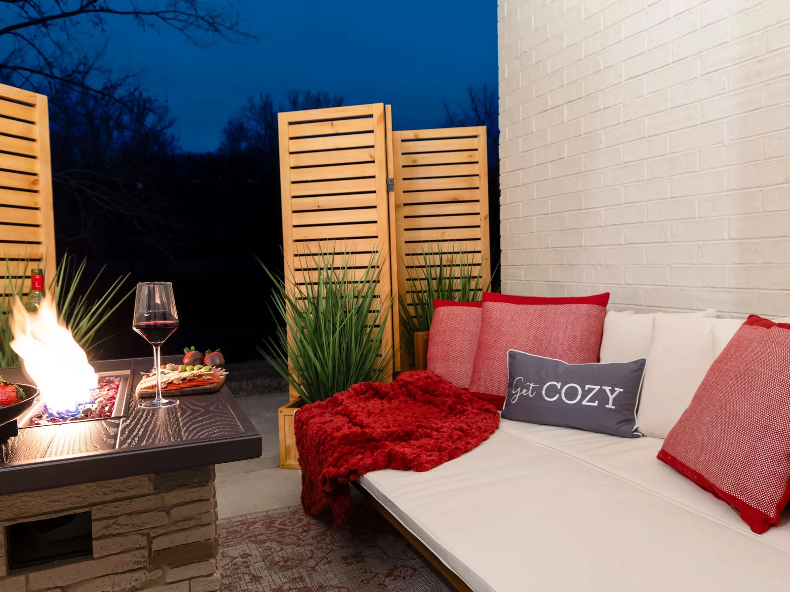 The outdoor couch even folds out into a lounging bed to help you get extra cozy.