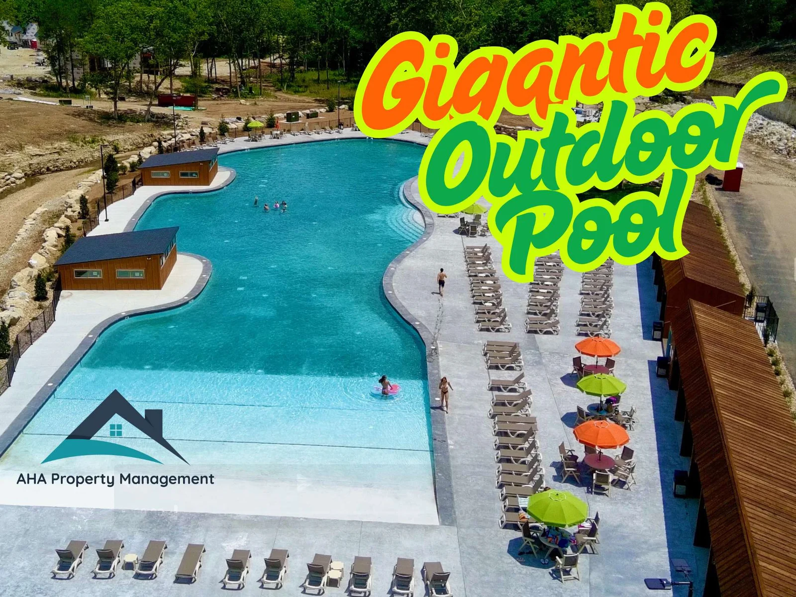 Southwest Missouri's largest and most beautiful outdoor pool with cabanas, sun loungers and an absolutely beautiful surrounding