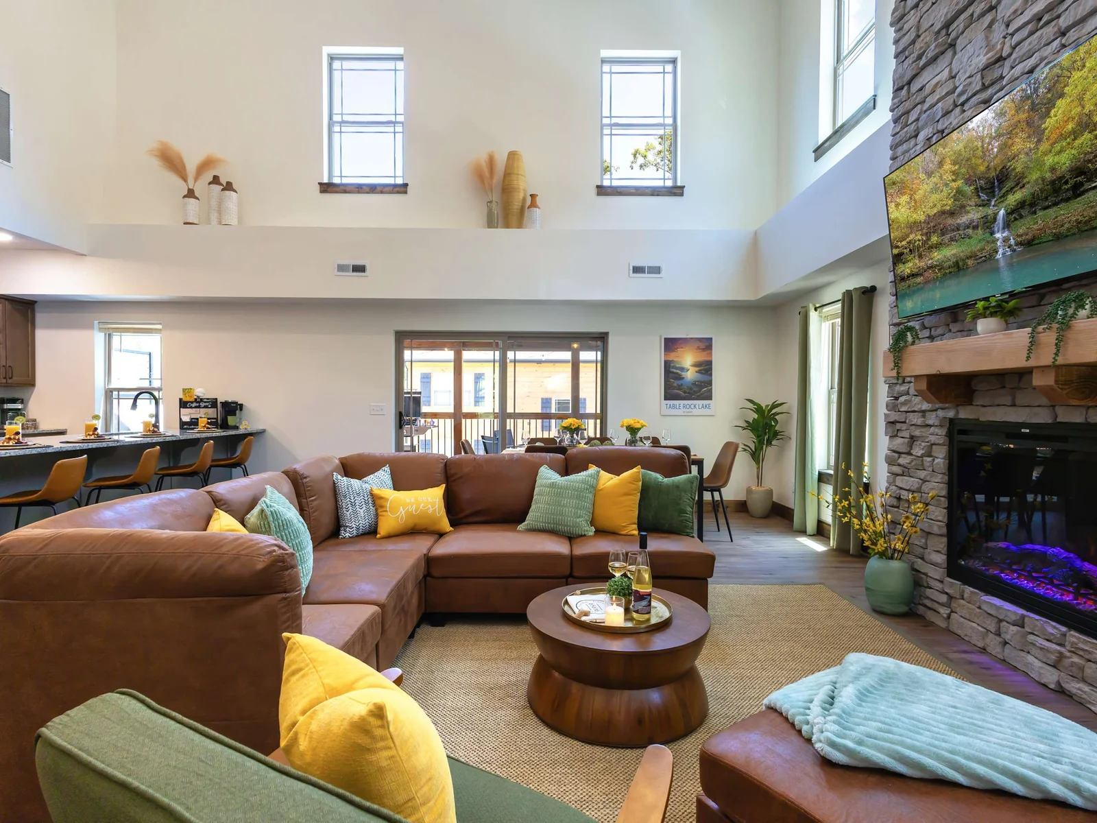 Curl up by the fireplace with your favorite beverage, as the flicker of the flames and the warmth of the hearth invite you to slow down, savor the moment, and simply stay awhile.
