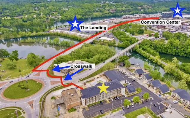 Walking distance to The Landing and the Convention Center