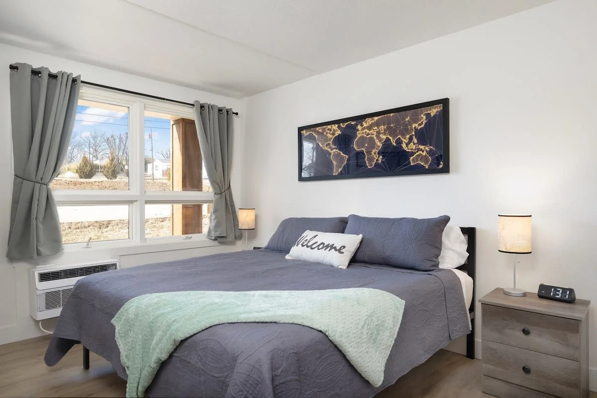Natural light floods both King Suites. We also have provided blackout curtains in each room.