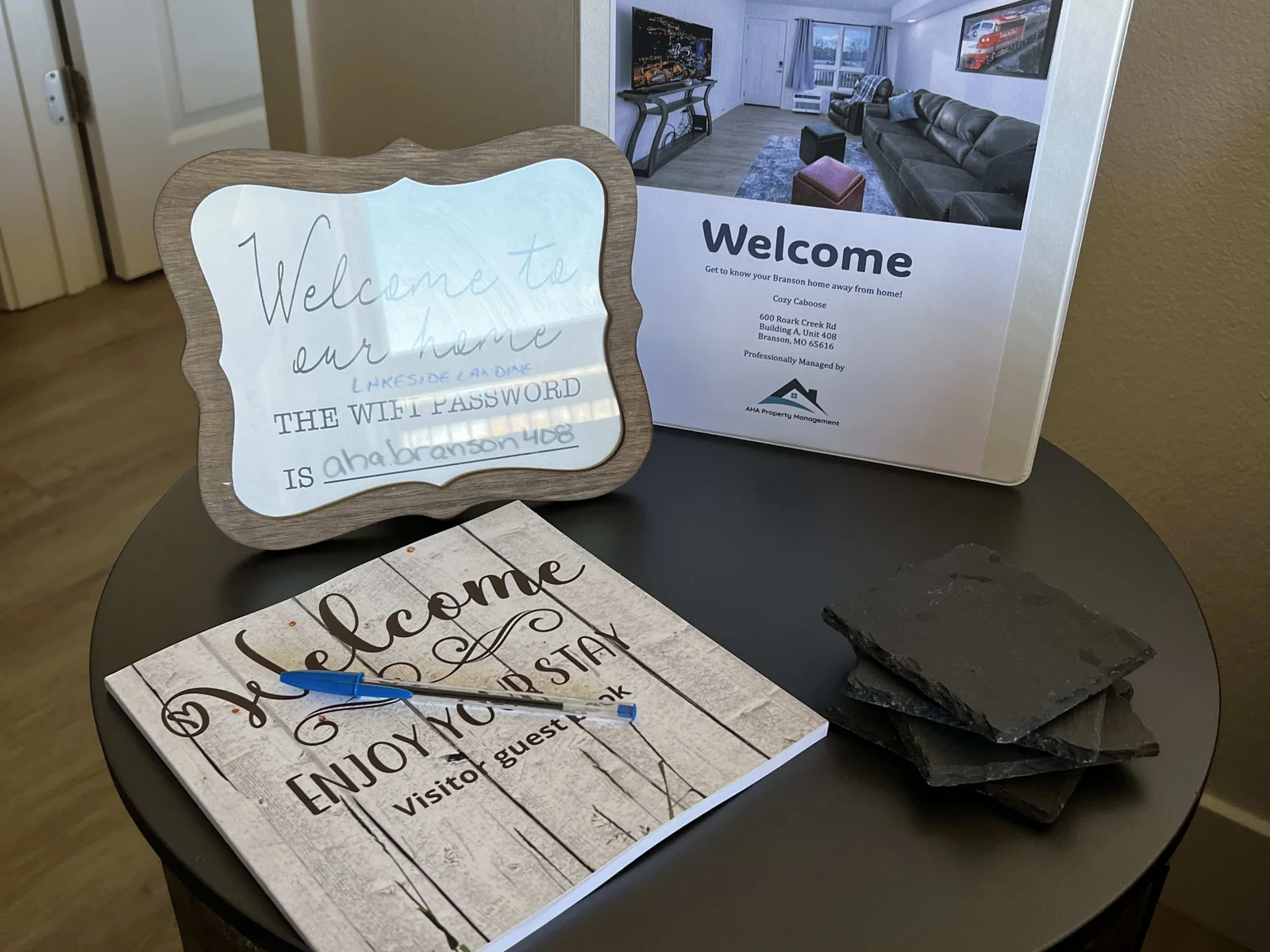 Welcome book and guest book