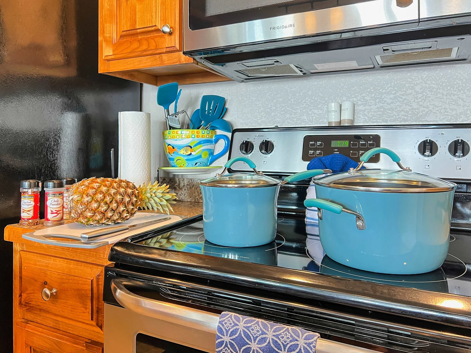 Fully stocked kitchen with everything you will need for a wonderful stay