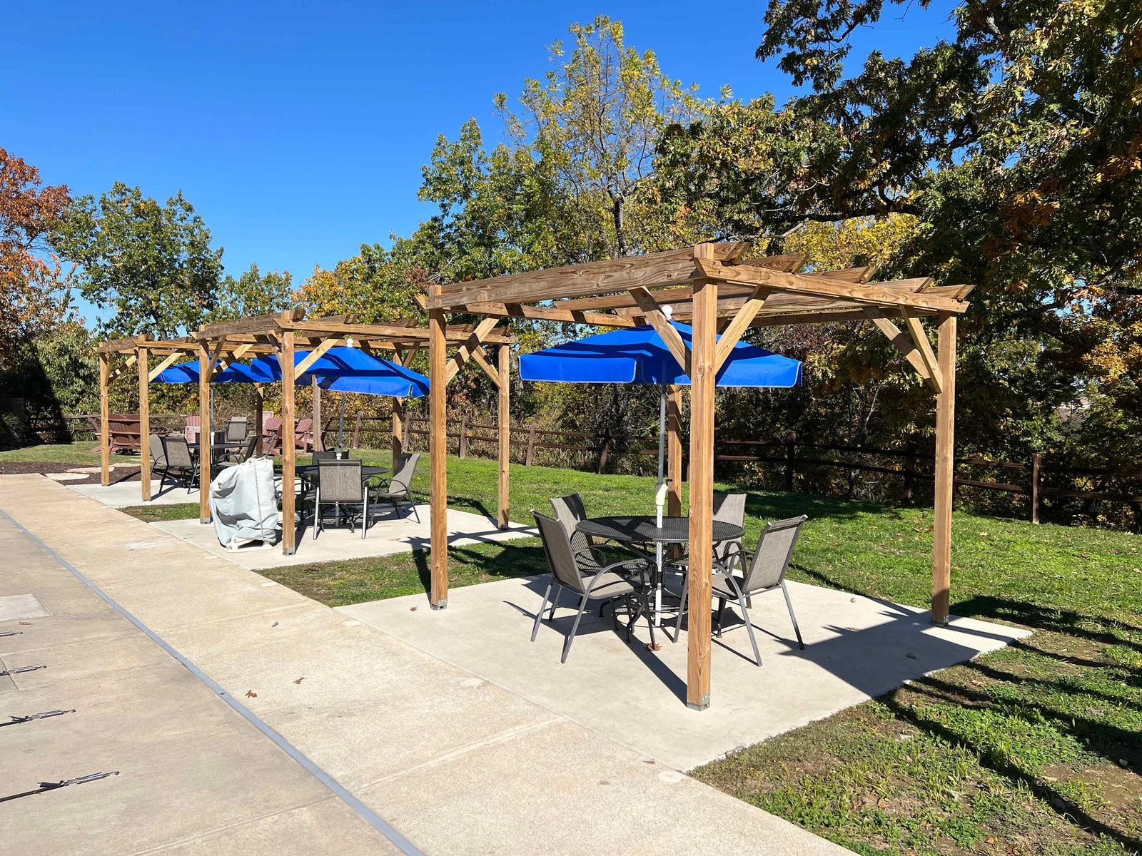 Beautiful gazebos with tables and chairs
