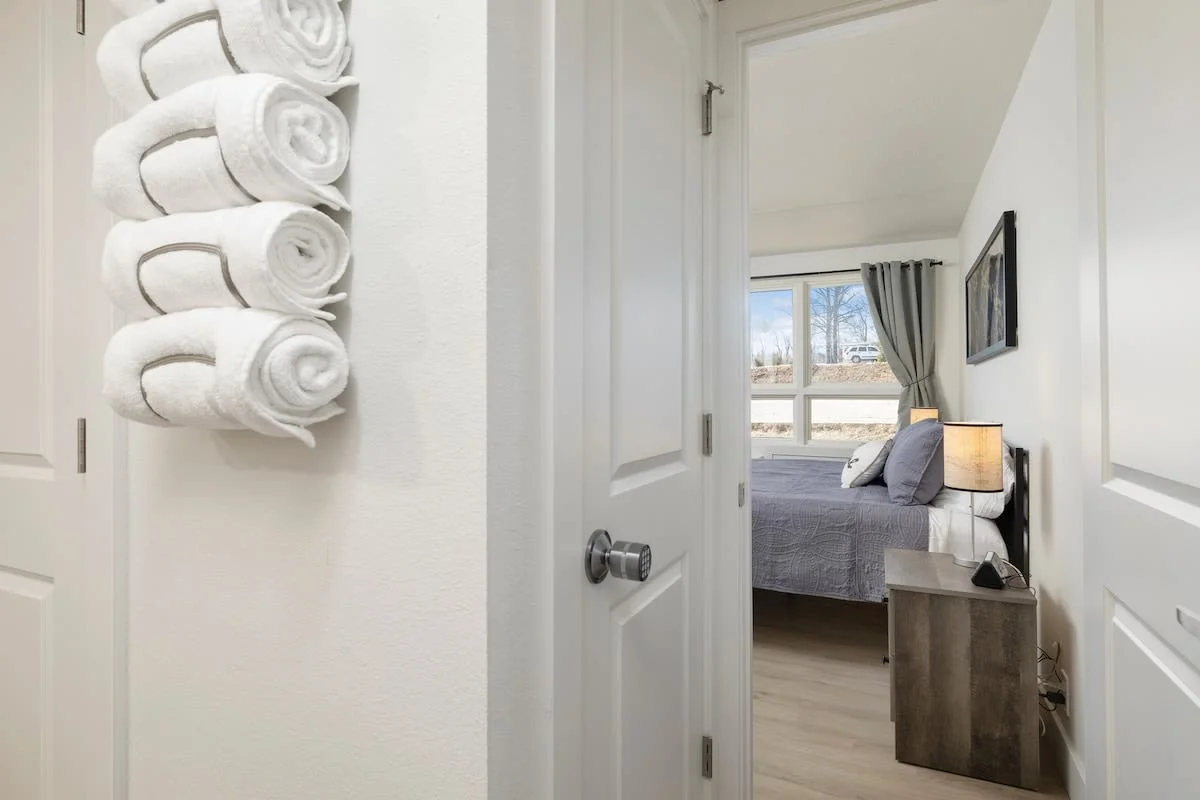 The spacious ensuite bathrooms each provide a tub/shower combo.