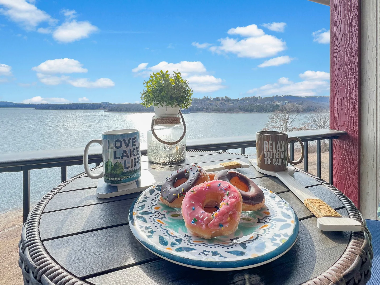 Coffee, a donut and this breathtaking view!