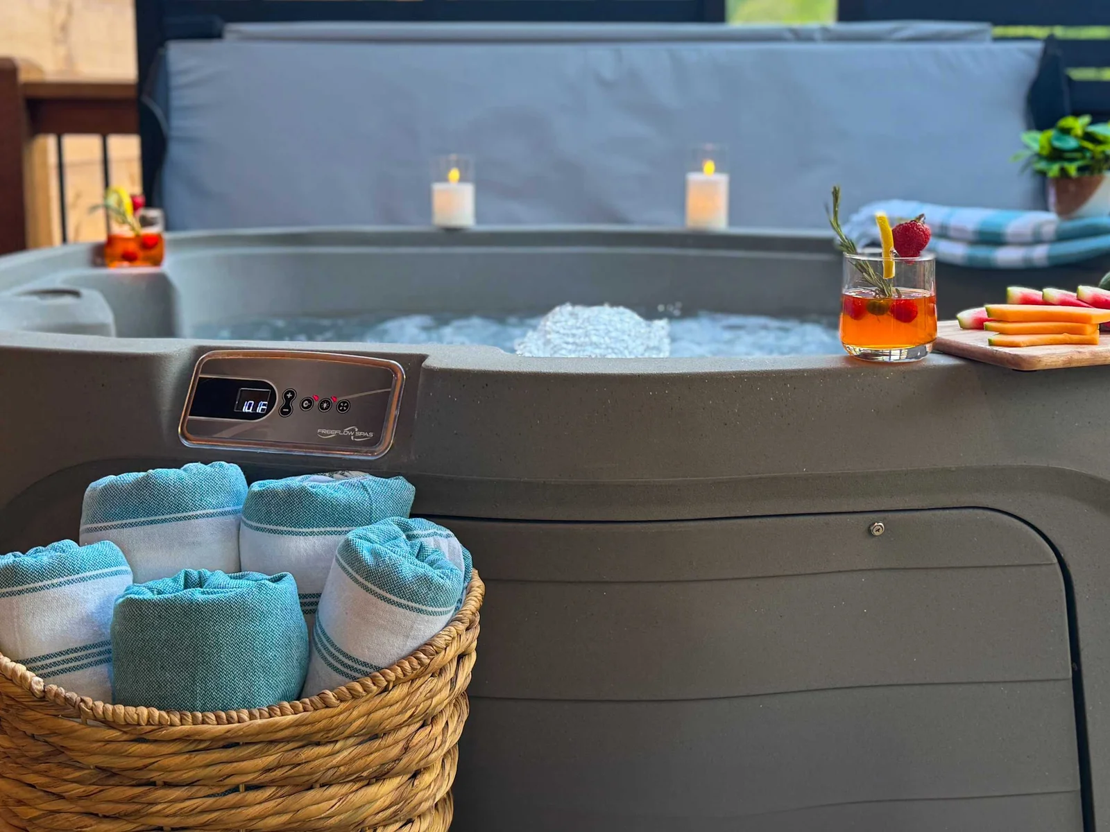 Sink into the hot tub, sip your favorite drink, and let the warm bubbles wash your worries away because relaxation is always on tap at Adventure’s Edge.