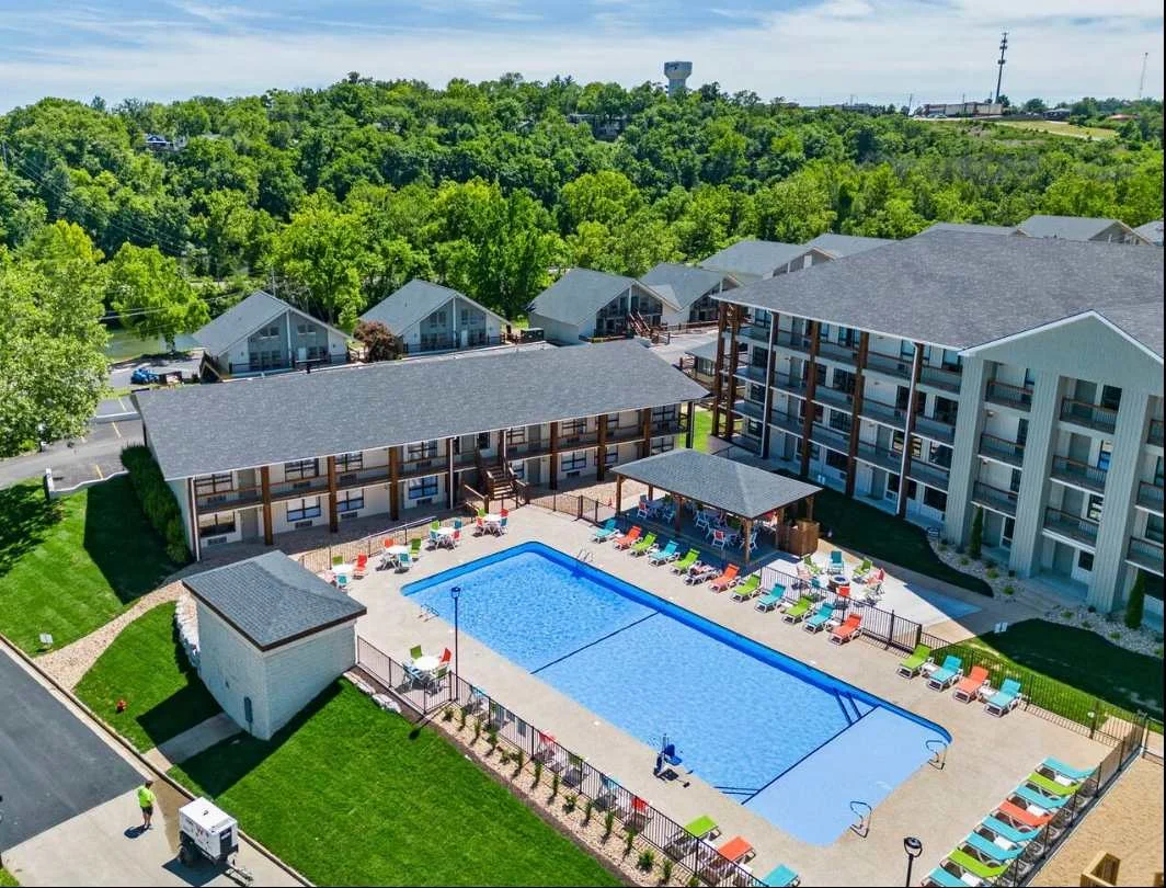 One of Branson's most beautiful outdoor pool with pavilion, kids play area and firepit