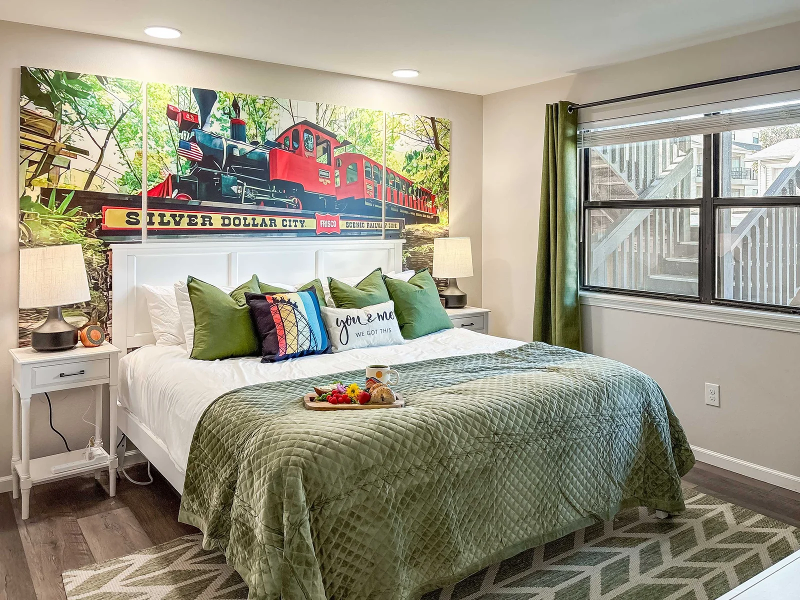 The second bedroom has a luxurious King bed.