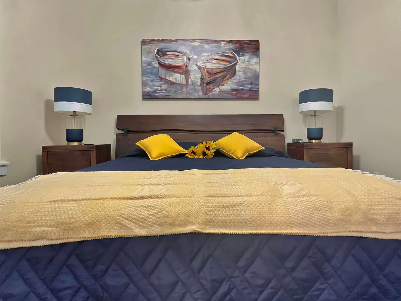 King size beds in every room and this owner spared no expense by ordering high quality comfortable beds!