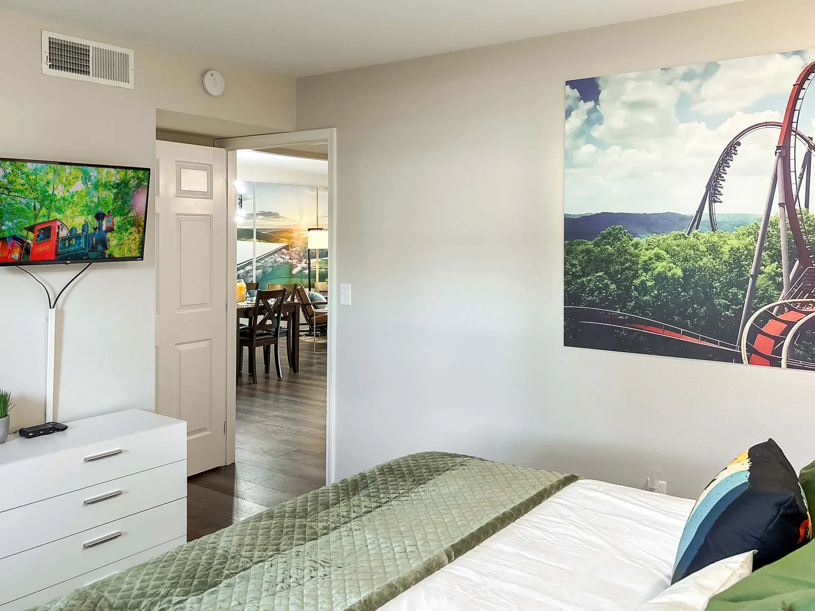 Here too you’ll have a dresser and your own Smart TV.