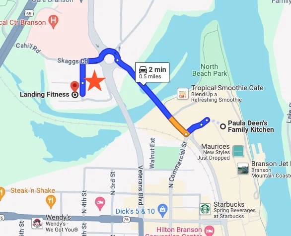 Distance from our condos to The Landing