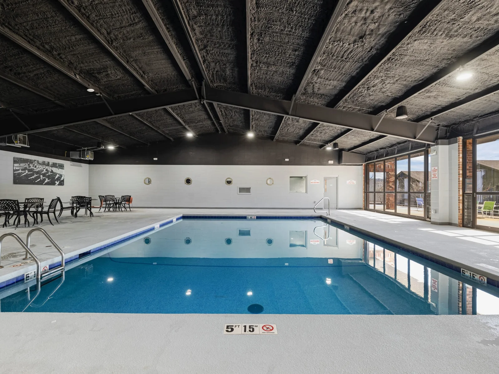 Indoor heated pool for lots of family fun