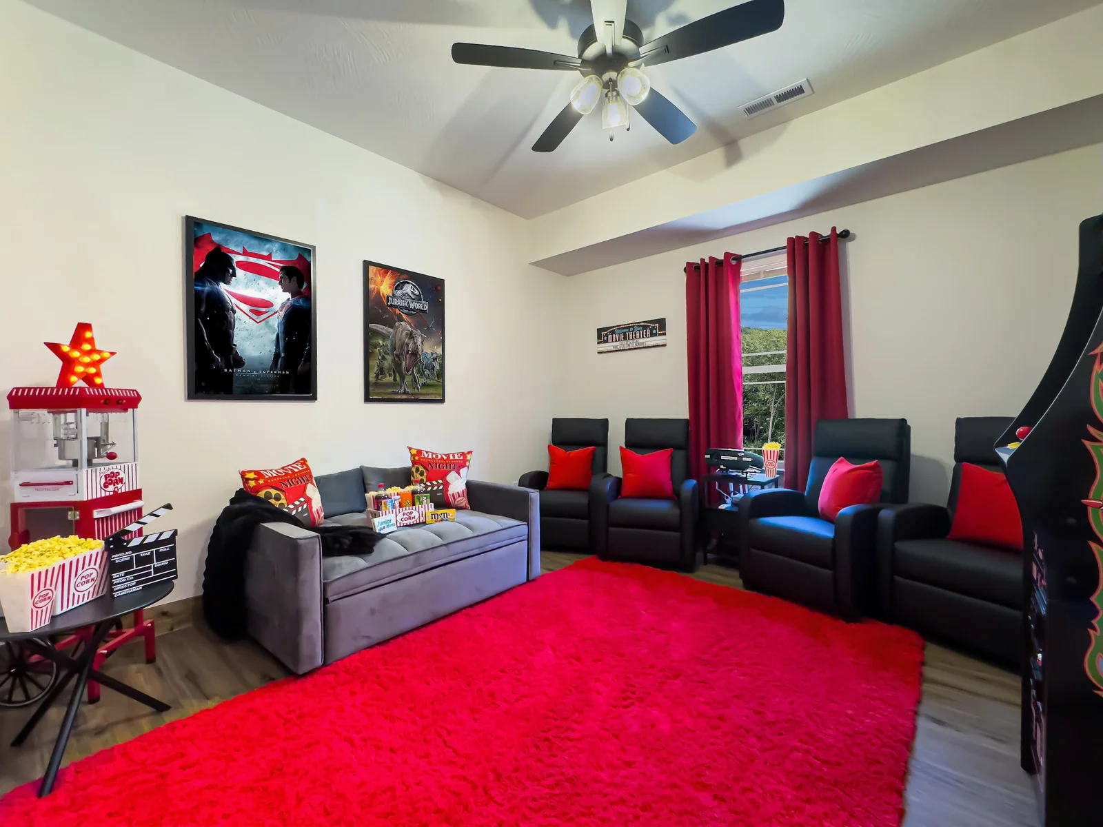 When the day winds down, head inside to your own private movie theatre room, complete with luxurious massaging movie chairs.