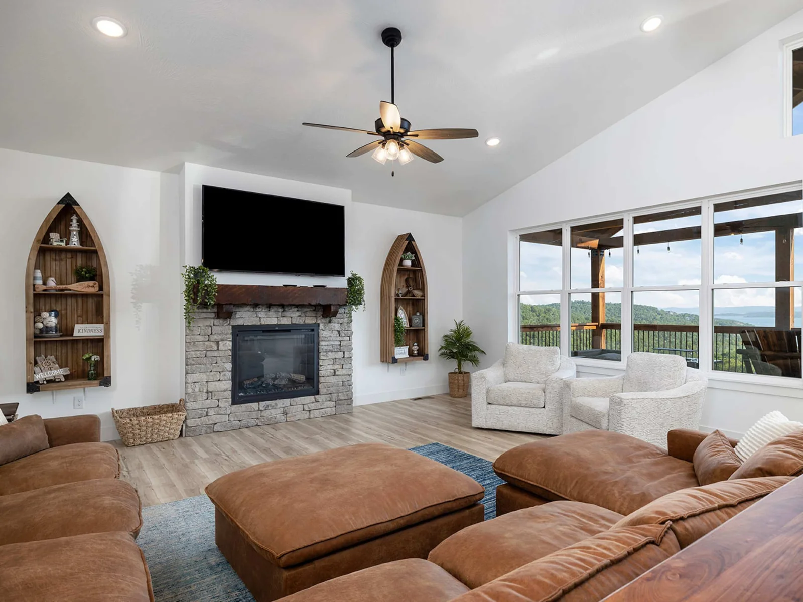 Streaming TVs everywhere you turn in this beautiful massive home