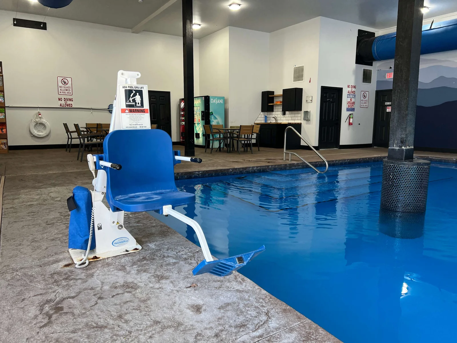 Handicap accessibility to the indoor pool