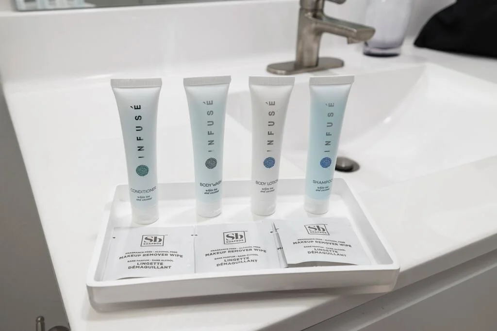 Personal-size toiletries await you in the ensuite bathrooms.