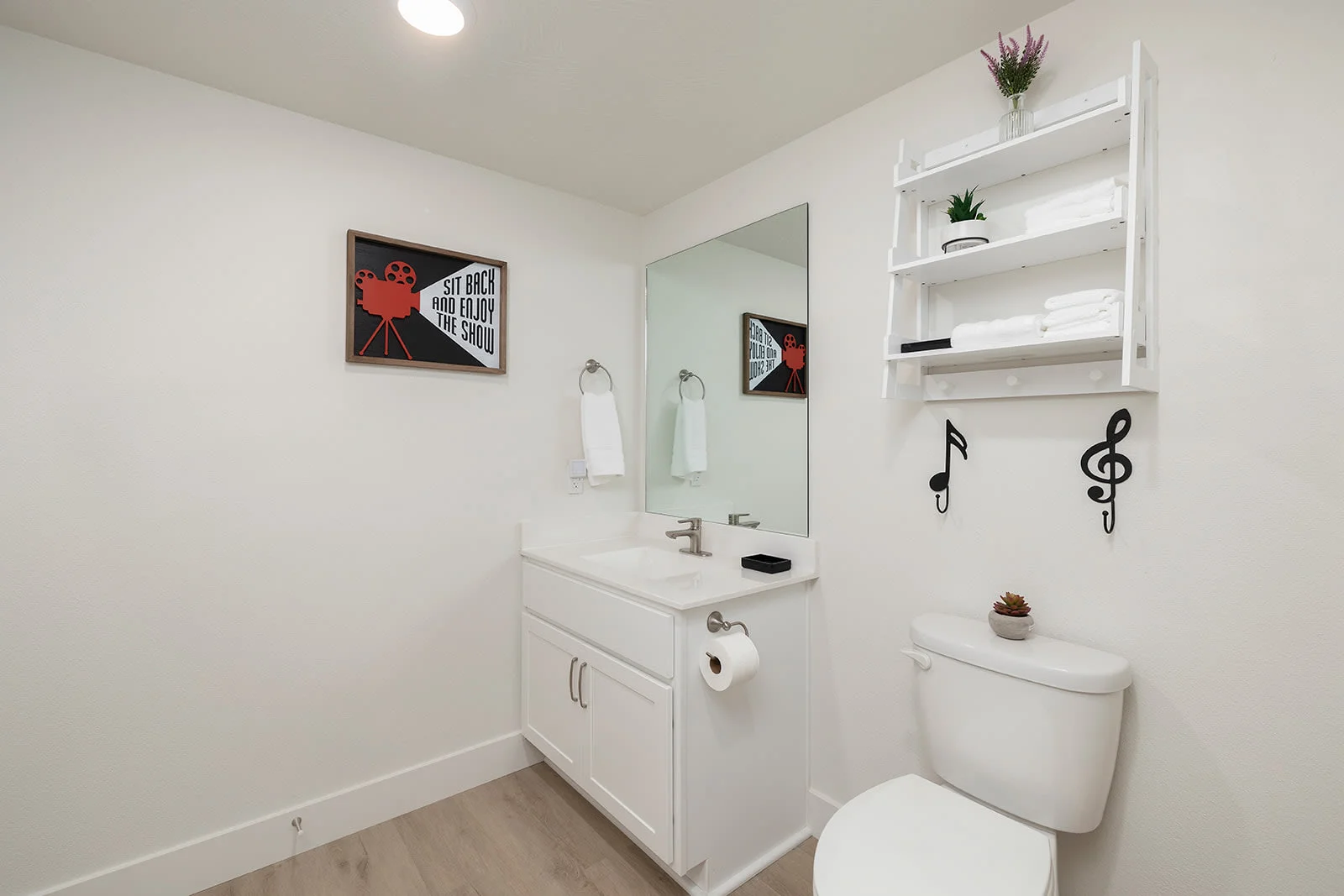 Simple, clean and large bathroom