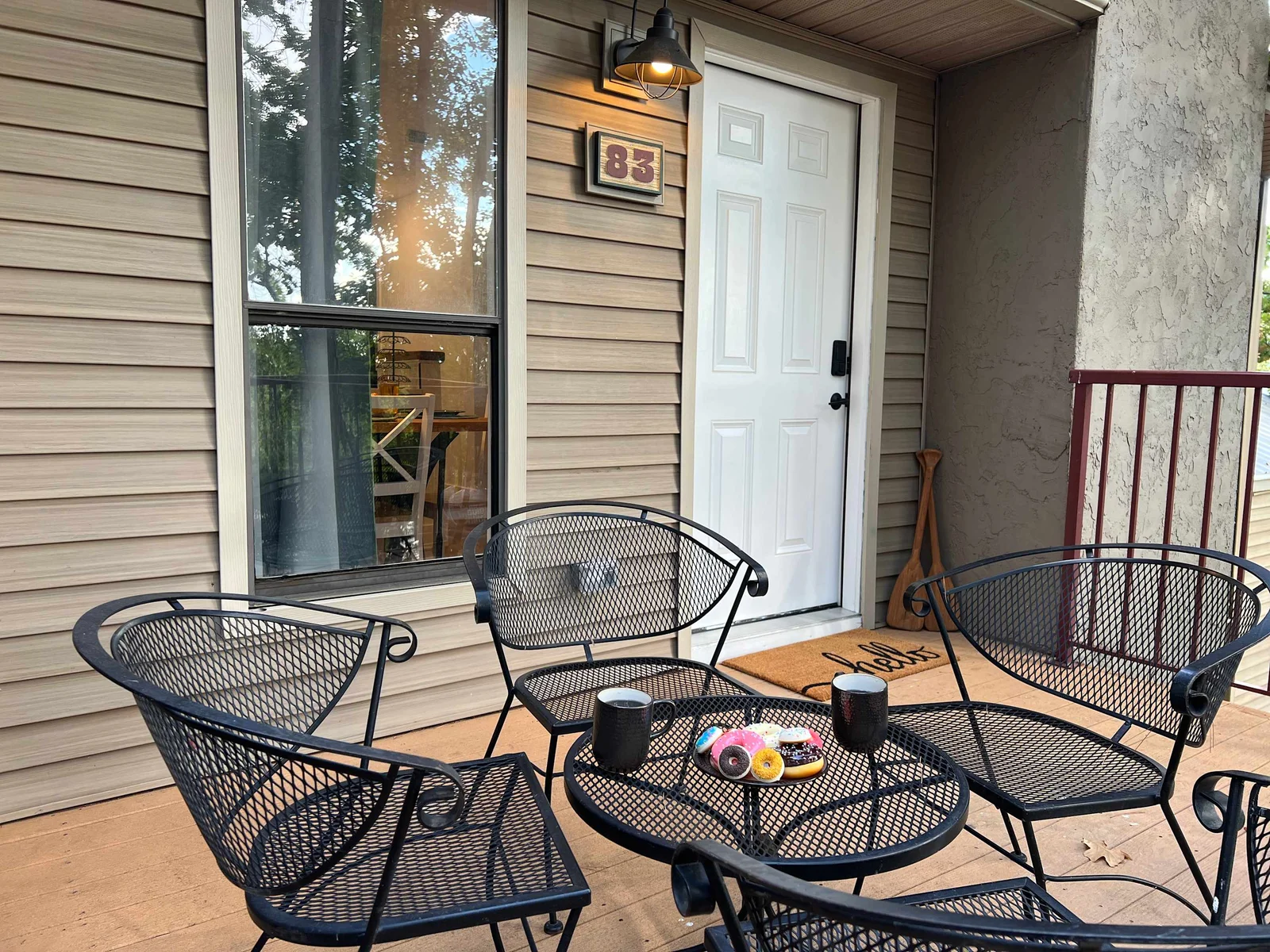 Comfortable deck with table and chairs