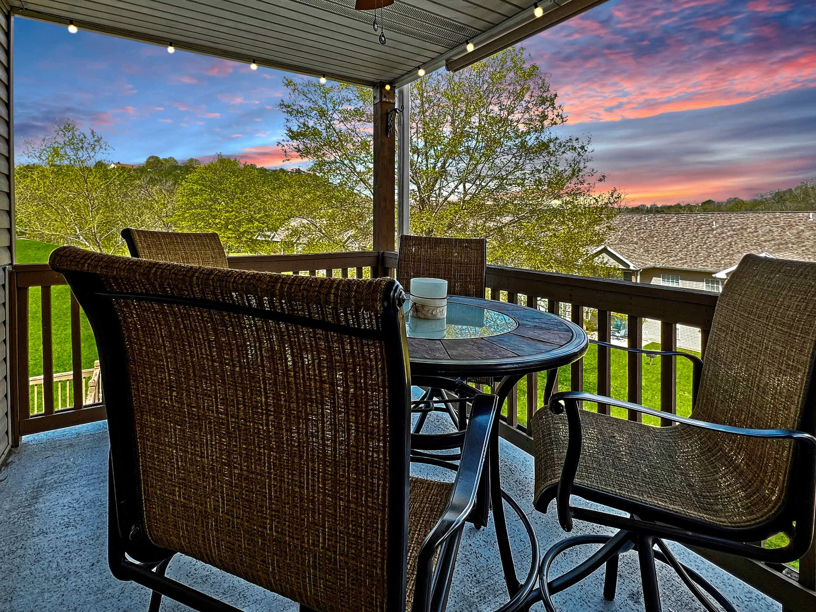 Enjoy beautiful sunrises and sunsets from your awesome deck.
