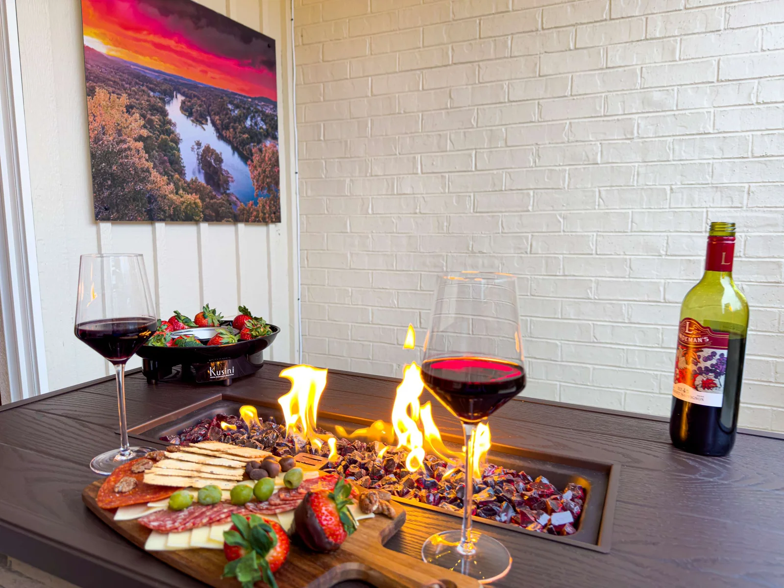 The patio is the perfect spot to kick back and enjoy a romantic evening with all your favorite treats.