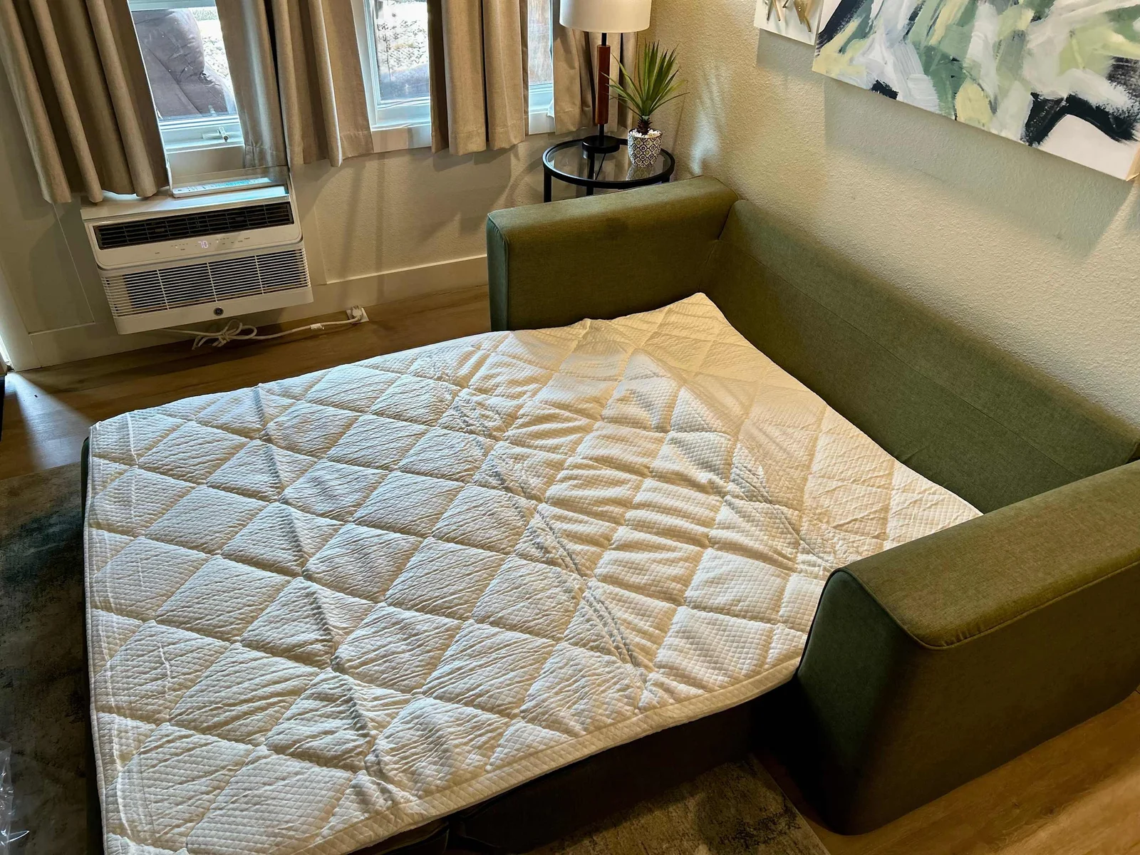 Cushie brand sofa bed that is actually comfortable and easy to use