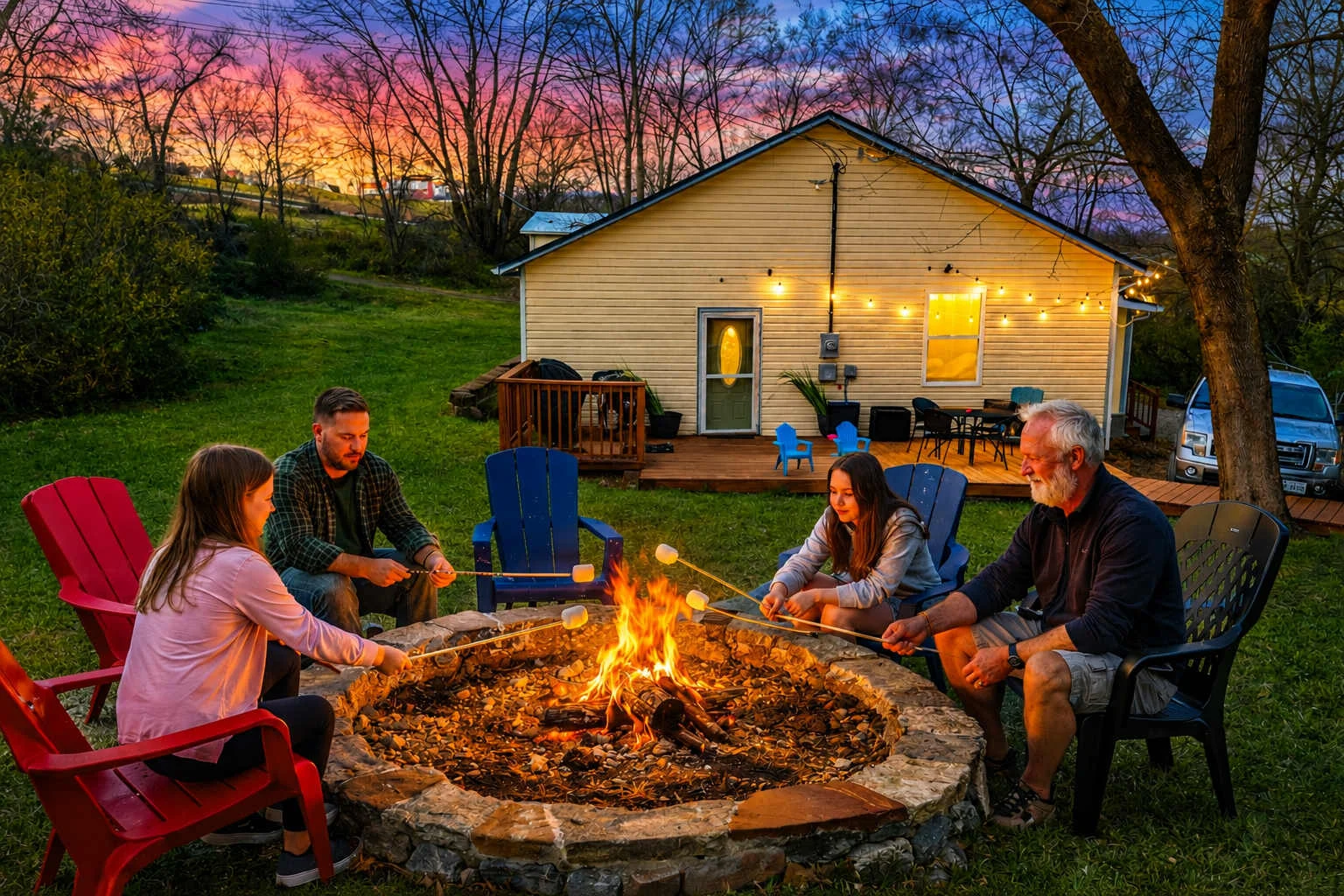 Enjoy smores or just chatting with friends around your Giant firepit