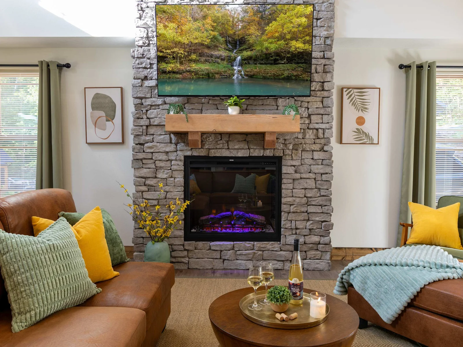 Settle into the great room, where you can watch your favorite shows by the fire and unwind in total comfort.