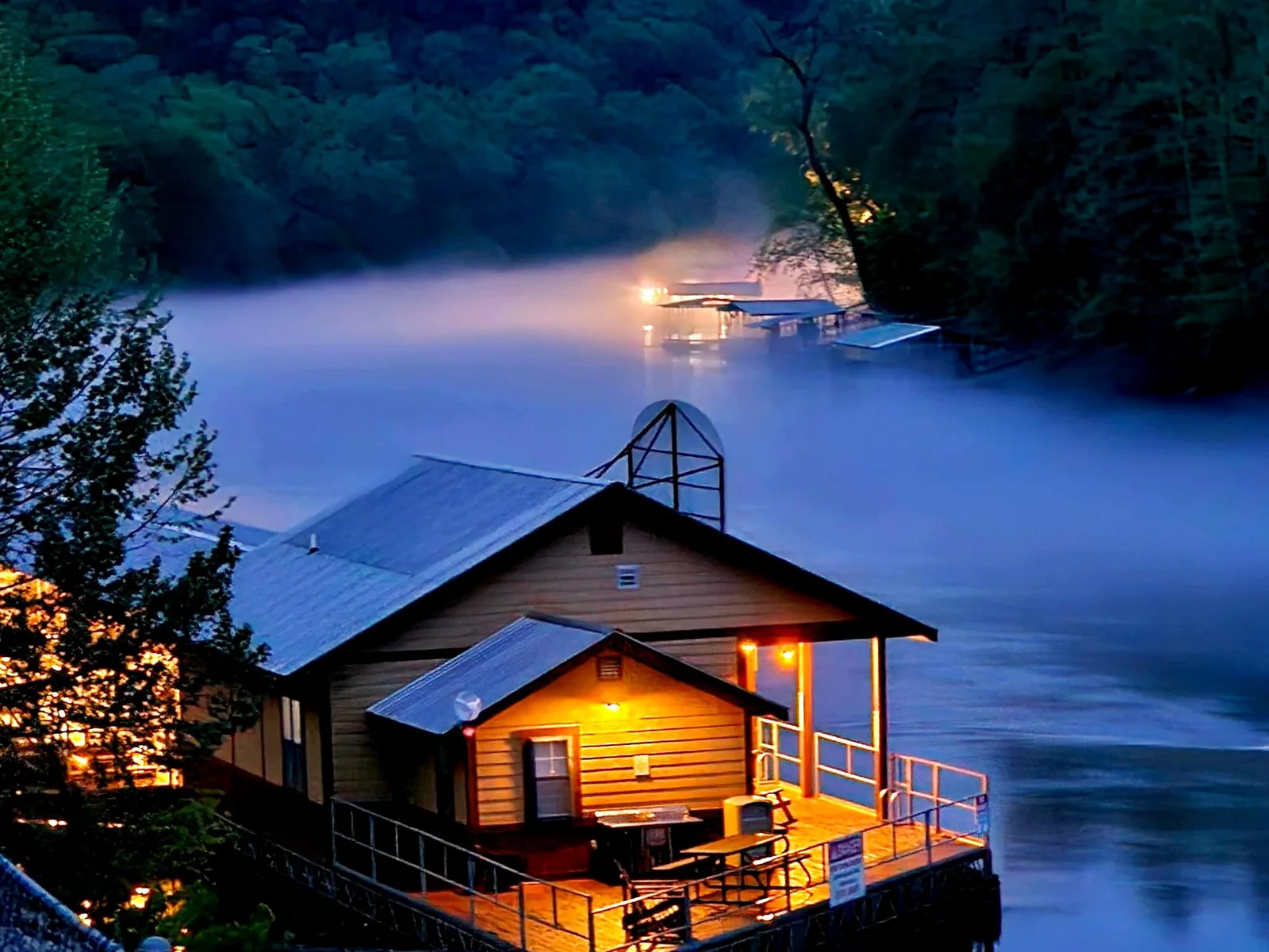 Walk to the awesome Fall Creek Marina. This is an uneditied photo in the early morning hours .