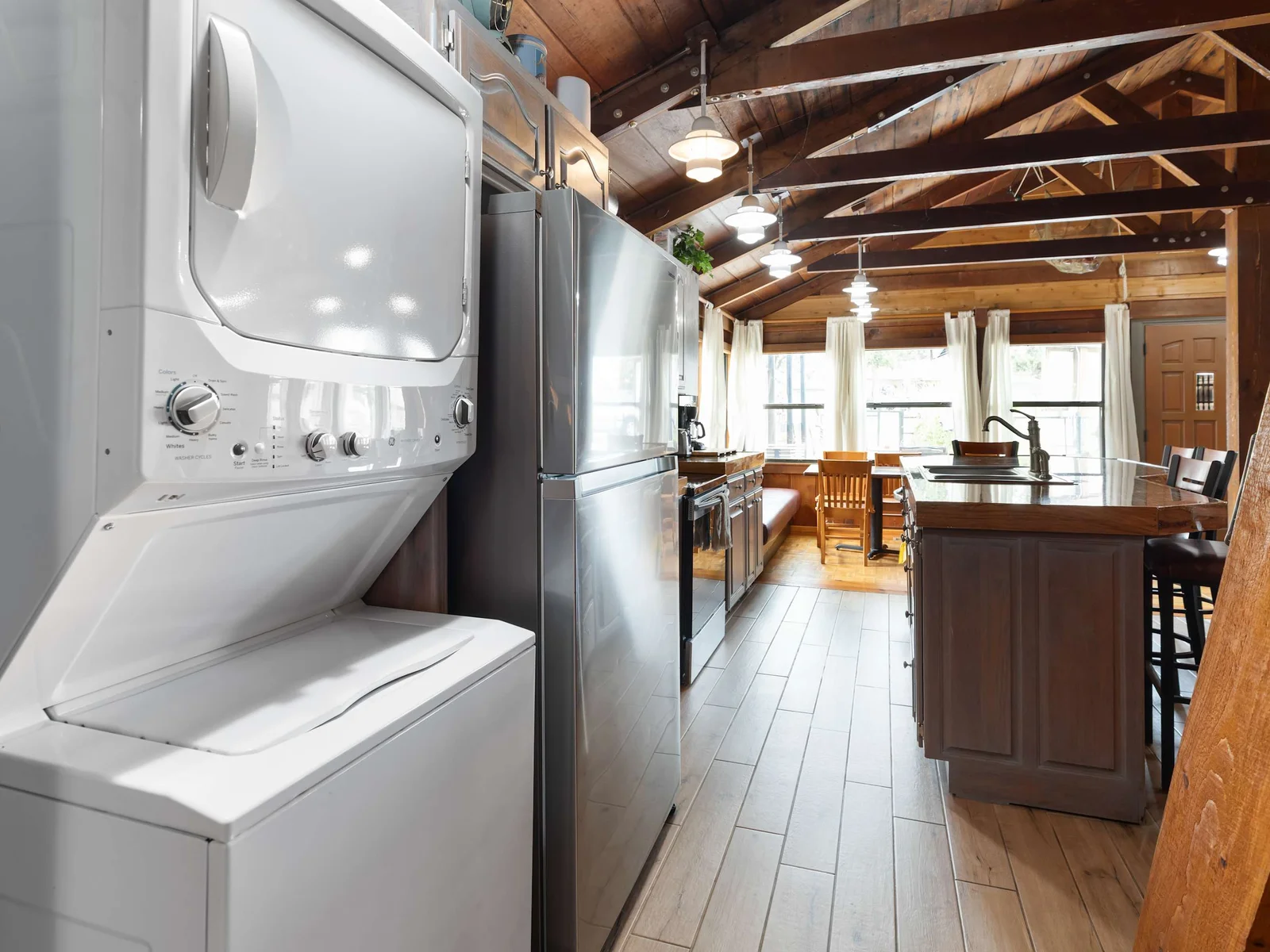 Washer and dryer provided with this unit