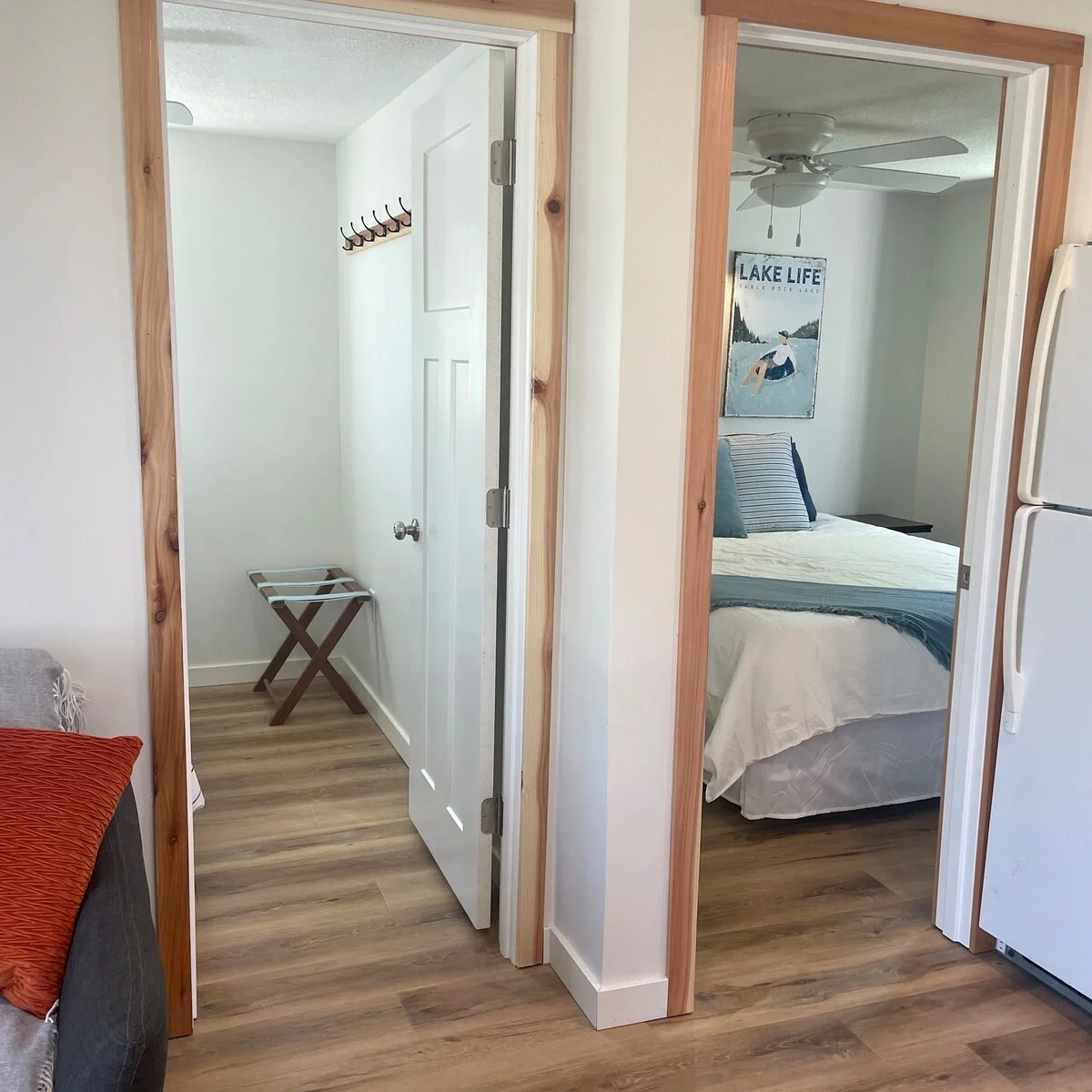 Bedrooms are side by side.